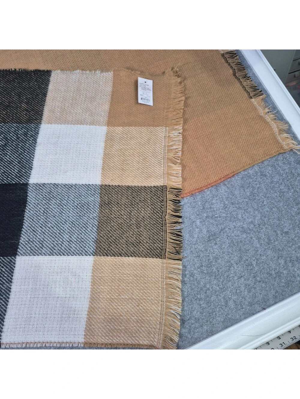 Sonoma Goods For Life Geo Oblong Scarf Tan OS Cozy Winter Stylish Warm